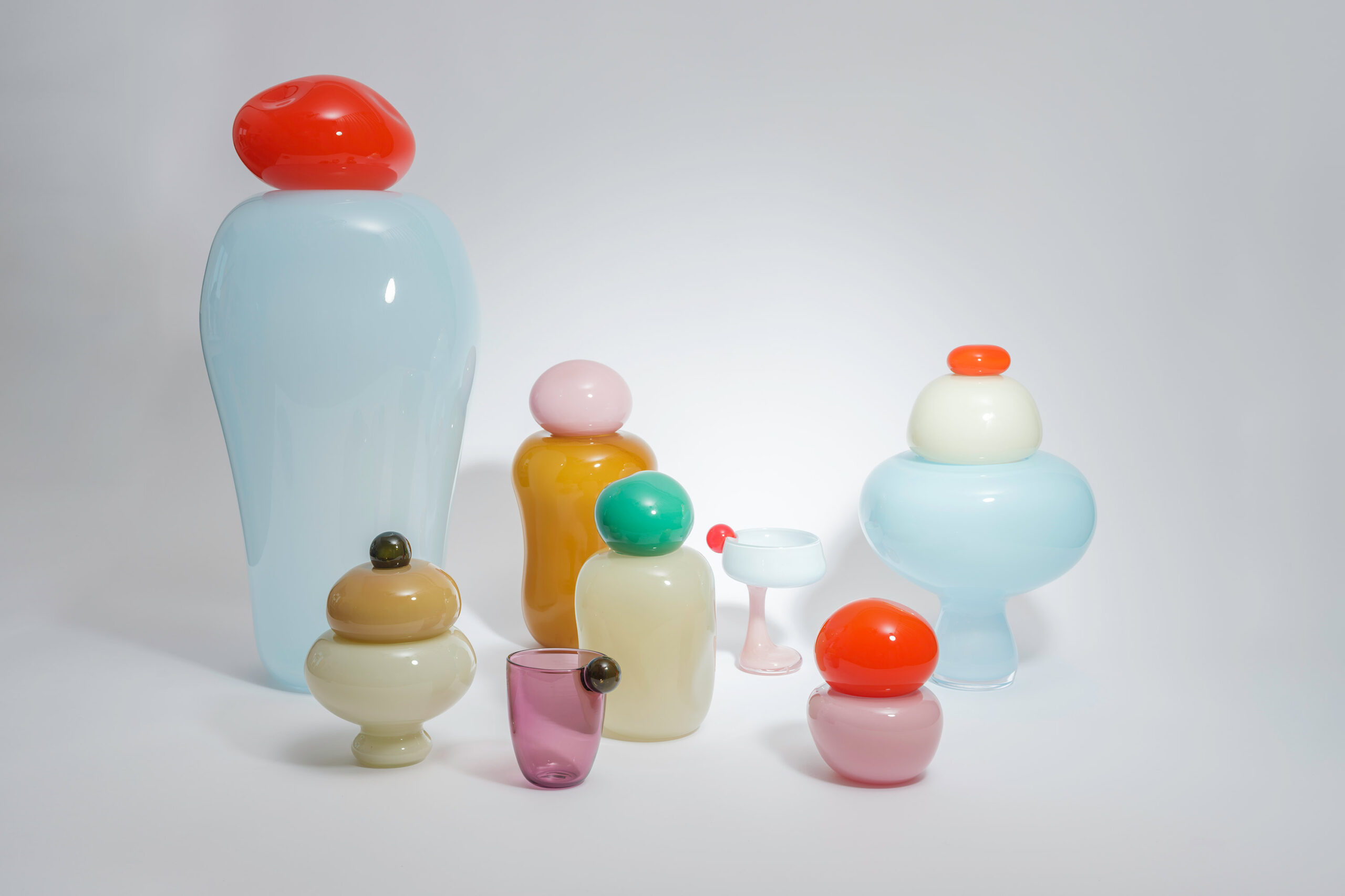 Helle Mardahl Copenhagen Handblown Glass Mixing Bowl Collection - Candy Series