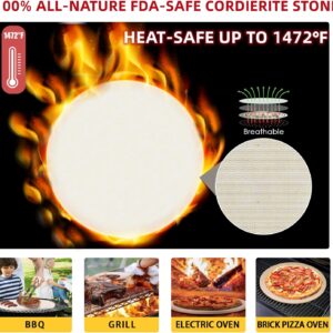 Artisan Pizza Oven Stone Set with Wooden Peel